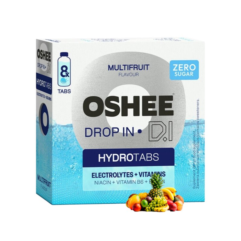 Elektrolity i witaminy OSHEE DROP IN Hydrotabs Wieloowocowy (8 tabletek)