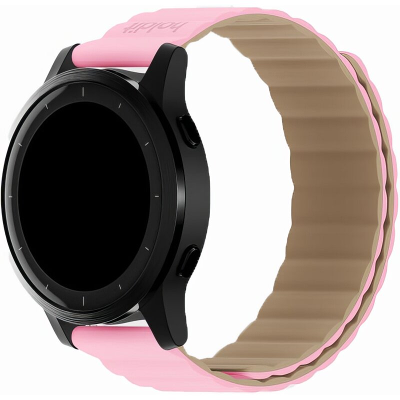 Pasek HOLDIT Silicone Magnet do Samsung Galaxy,Garmin,Huawei,Amazfit 20mm Różowo-beżowy