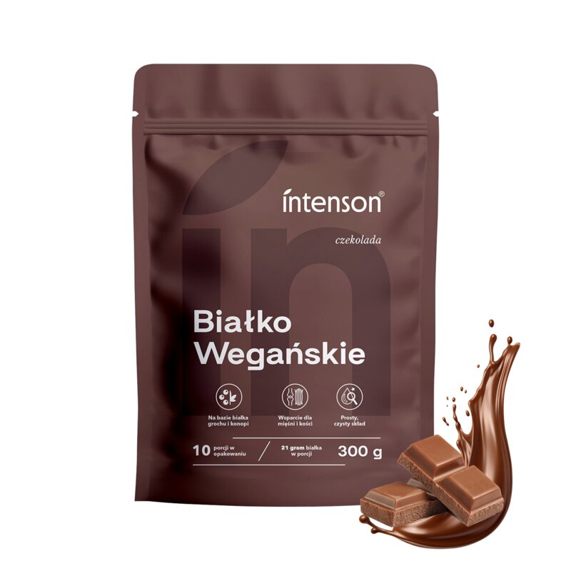 Odżywka białkowa INTENSON Białko wegańskie Czekoladowy (300 g) Bez cukru