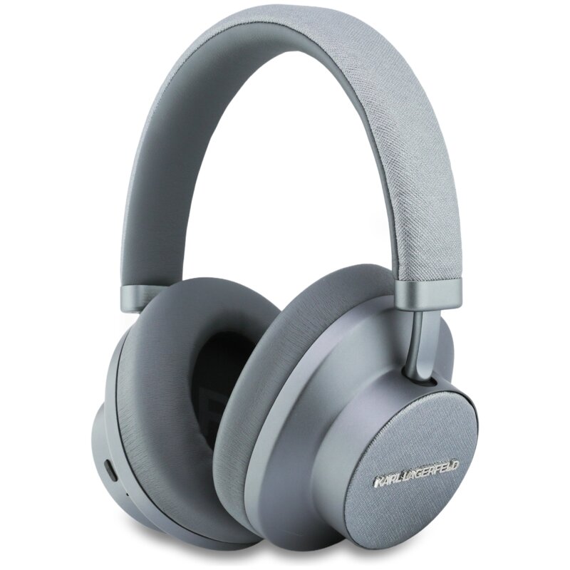 Słuchawki nauszne KARL LAGERFELD Saffiano Elongated Bluetooth ANC Szary