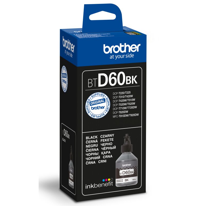 Tusz BROTHER Czarny 108 ml BT-D60BK