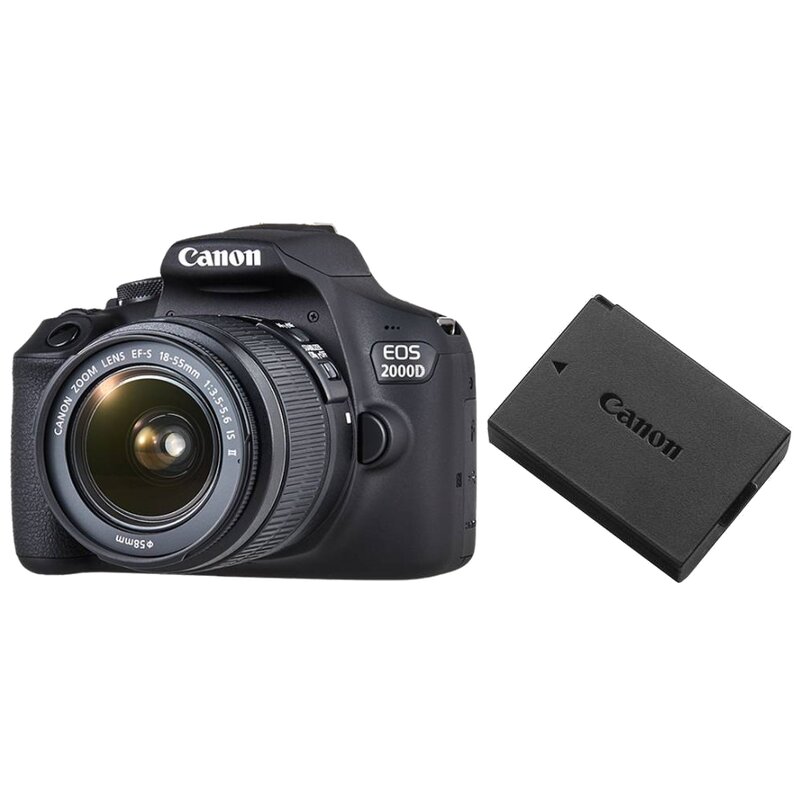 Lustrzanka cyfrowa CANON EOS 2000D + Obiektyw EF-S 18-55mm IS f/3.5-5.6 + Akumulator LP-E10