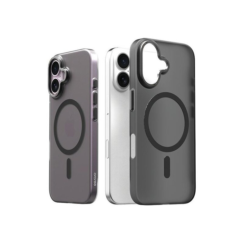 Etui ARAREE Aero Frame MagSafe do Apple iPhone 16 Przezroczysto-czarny
