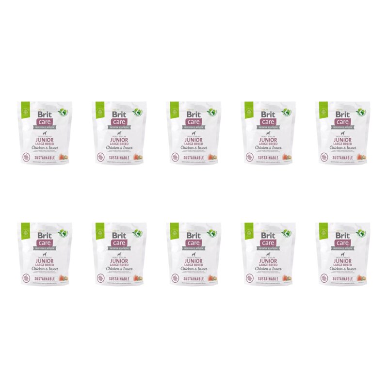 Karma dla psa BRIT CARE Sustainable Junior Large Breed Kurczak i owady 10 x 1 kg