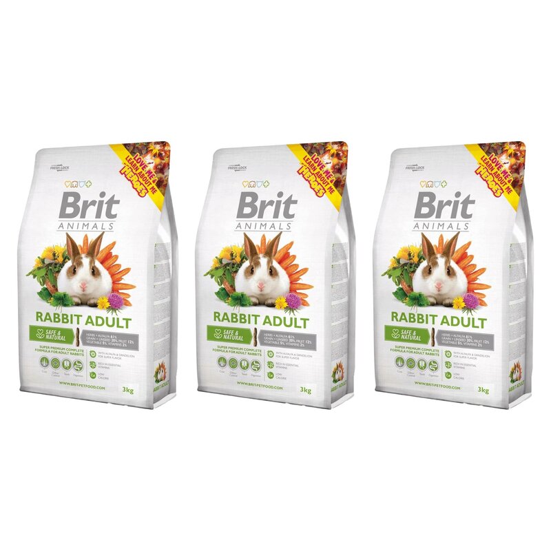 Karma dla gryzoni BRIT Rabbit Adult Complete 3 x 3 kg