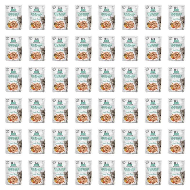 Karma dla kota BRIT CARE Fillets in Gravy Sterilized Tender Turkey Indyk 48 x 85 g
