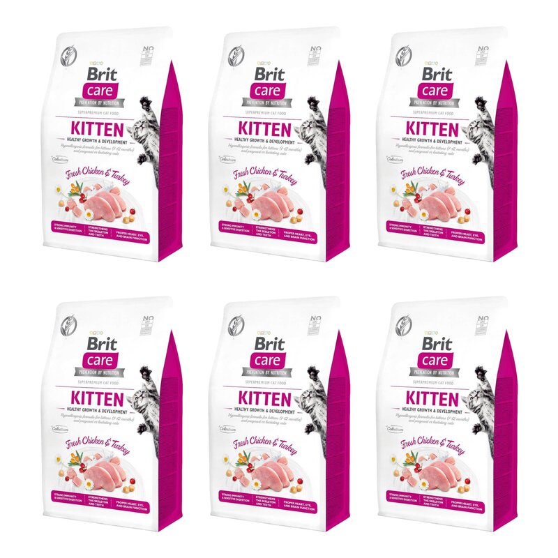 Karma dla kota BRIT CARE Grain-Free Kitten Kurczak z indykiem 6 x 0.4 kg