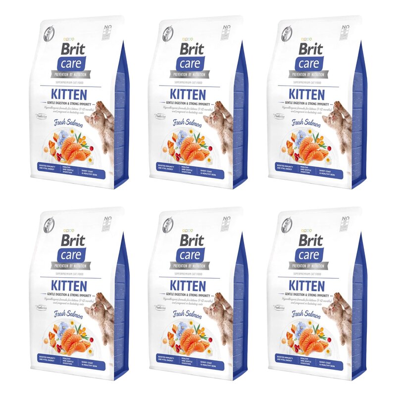 Karma dla kota BRIT CARE Grain-Free Kitten Immunity Łosoś 6 x 0.4 kg