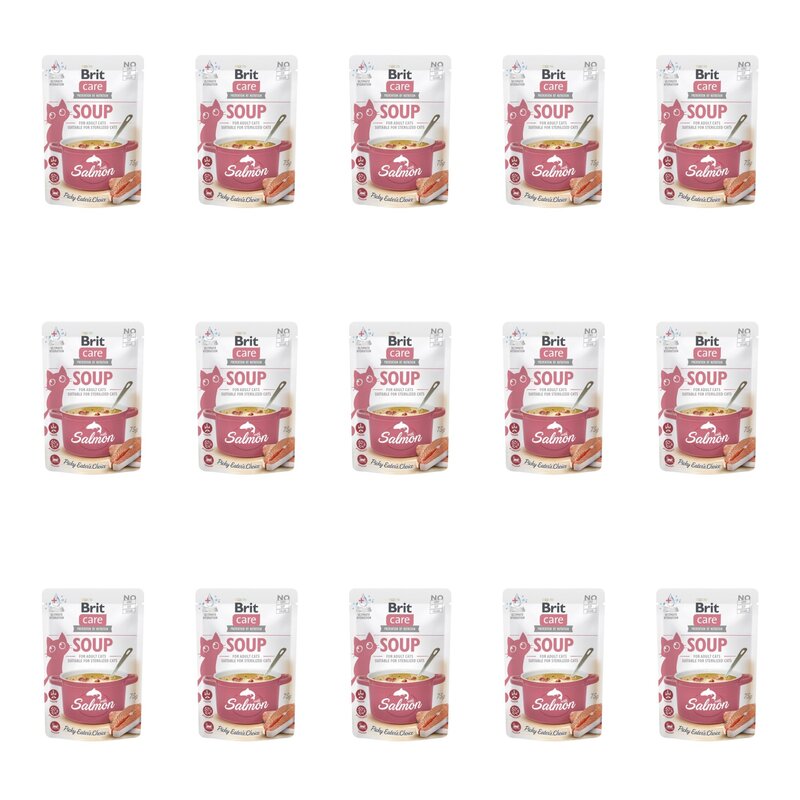Karma dla kota BRIT CARE Soup z łososiem 15 x 75 g