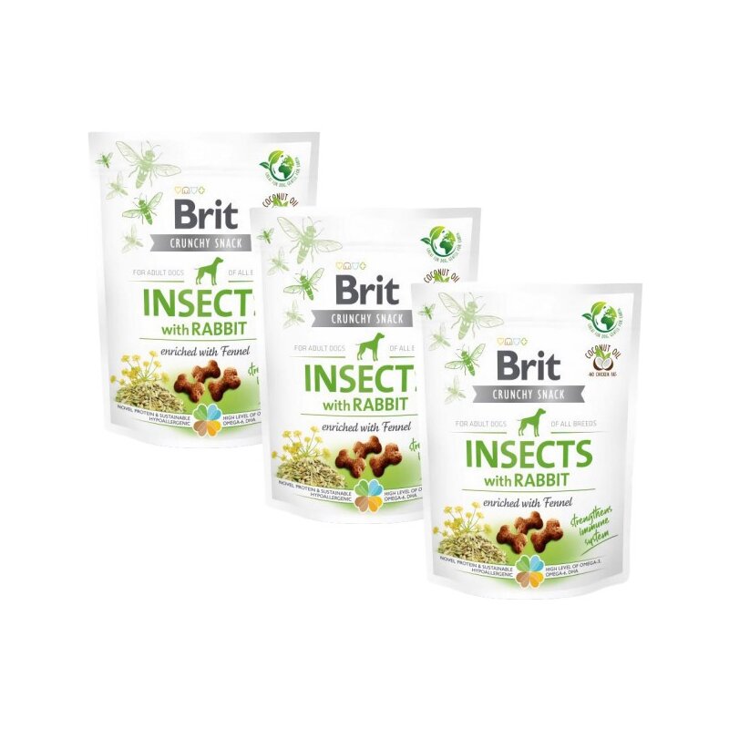 Przysmak dla psa BRIT CARE Dog Crunchy Cracker Insect & Rabbit 3 x 200 g
