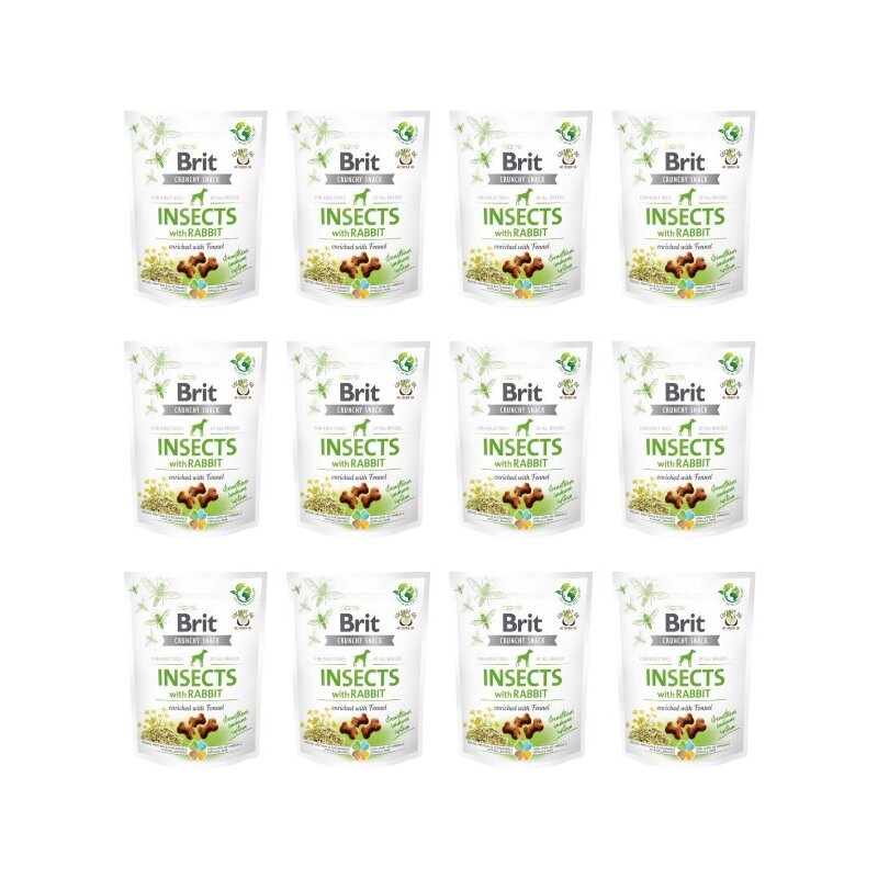 Przysmak dla psa BRIT CARE Dog Crunchy Cracker Insect & Rabbit 12 x 200 g