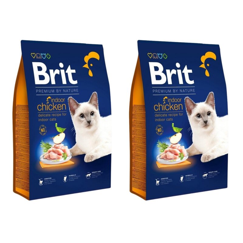 Karma dla kota BRIT Premium By Nature Indoor Kurczak 2 x 8 kg