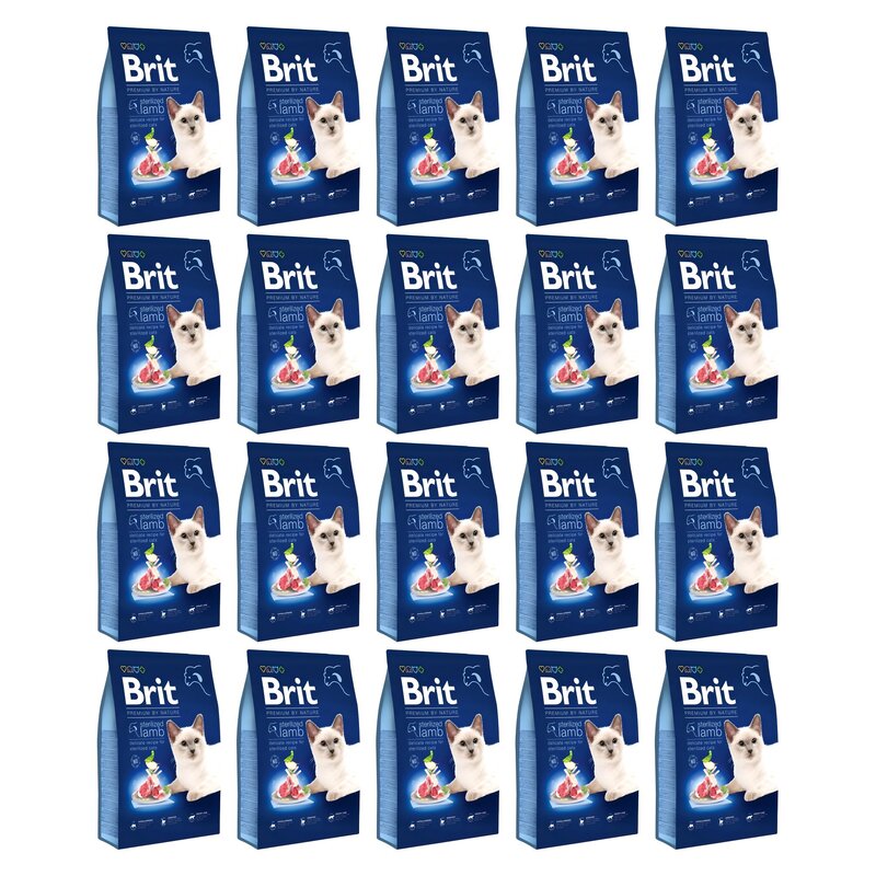 Karma dla kota BRIT Premium By Nature Sterilized Jagnięcina 20 x 300 g