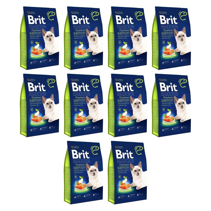 Karma dla kota BRIT Premium By Nature Sterilized Łosoś 10 x 300 g