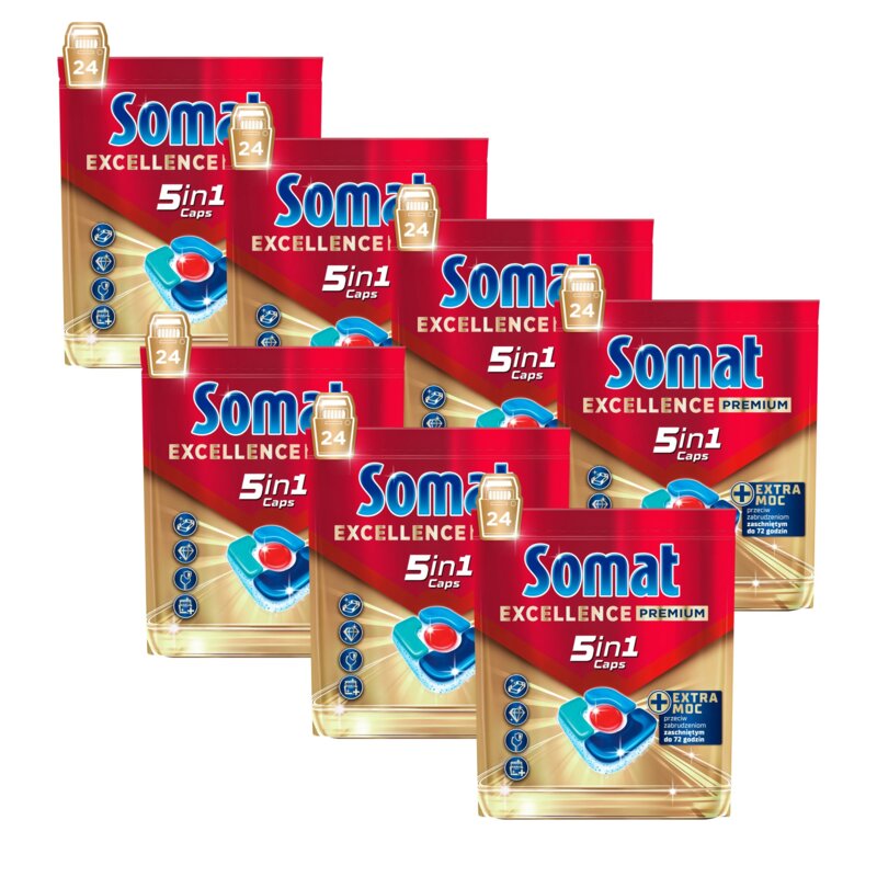 Tabletki do zmywarek SOMAT Excellence Premium 5w1 - 168 szt.