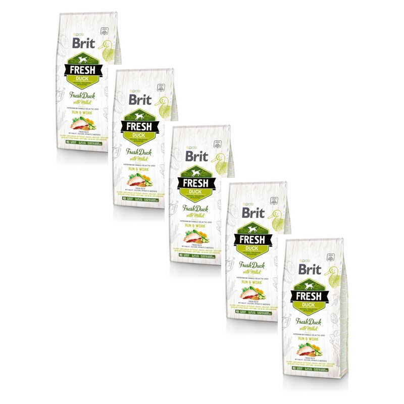 Karma dla psa BRIT Fresh Duck & Millet 5 x 2.5 kg