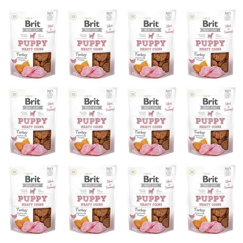 Przysmak dla psa BRIT Jerky Puppy Turkey Meaty Coins Indyk 12 x 80 g