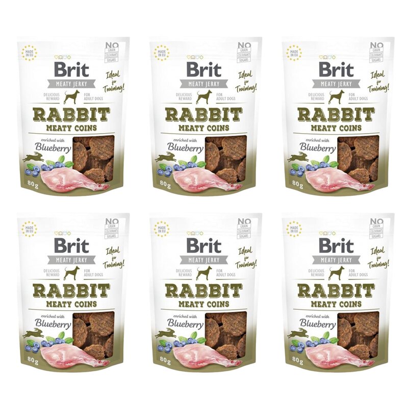 Przysmak dla psa BRIT Jerky Rabbit Meaty Coins Królik 6 x 80 g