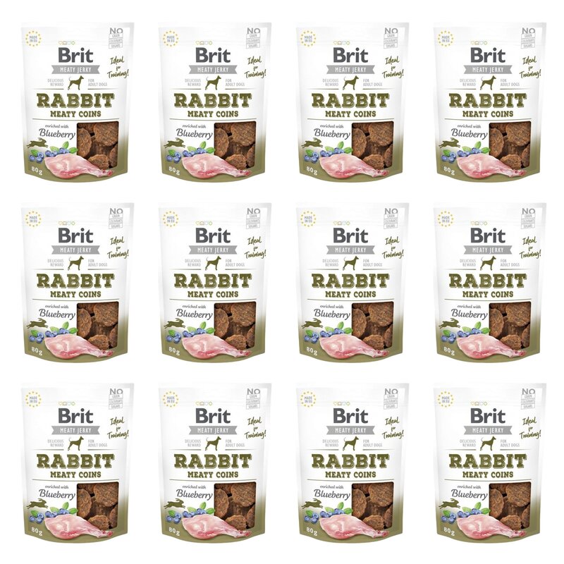 Przysmak dla psa BRIT Jerky Rabbit Meaty Coins Królik 12 x 80 g