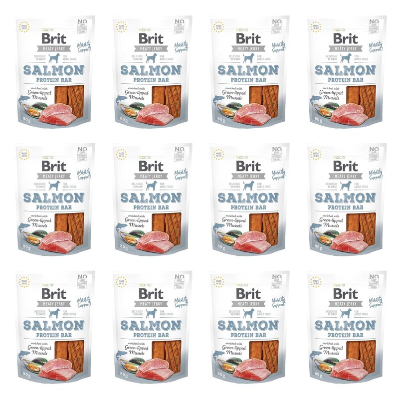 Przysmak dla psa BRIT Jerky Salmon Protein Bar Łosoś 12 x 80 g