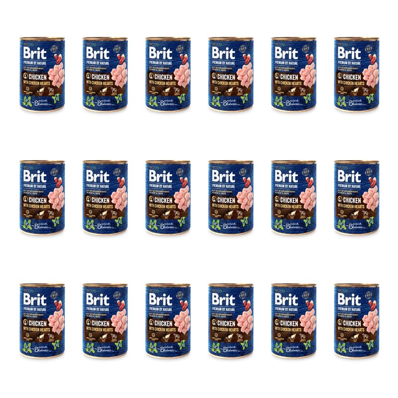 Karma dla psa BRIT Premium by Nature Kurczak z sercami 18 x 400 g