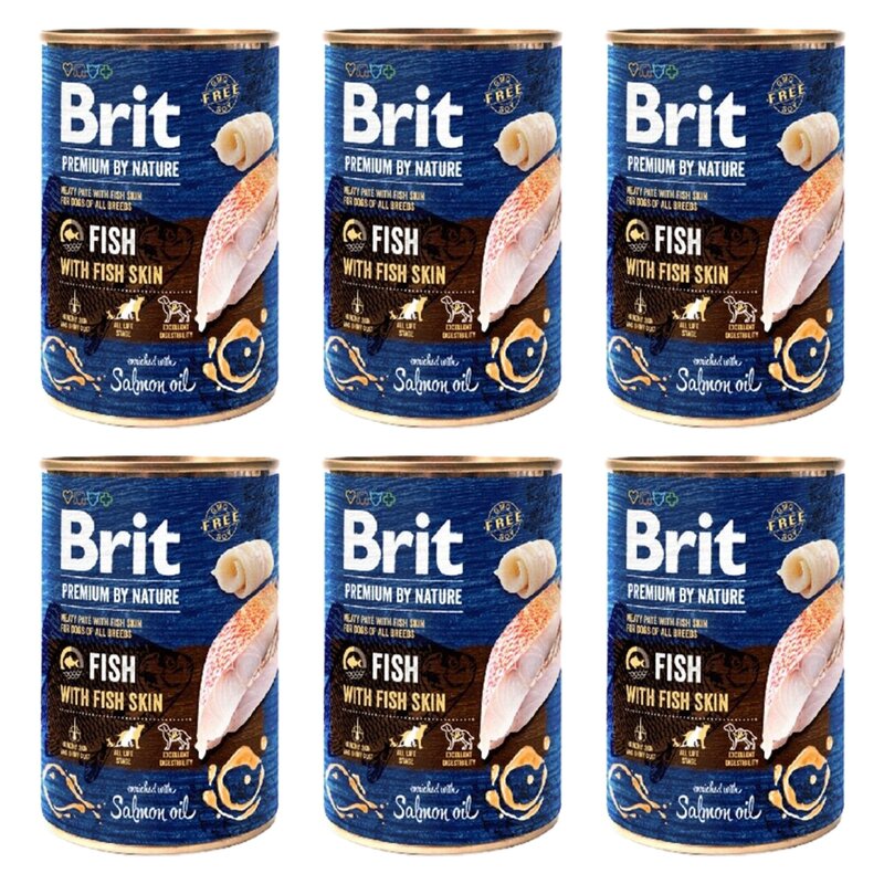 Karma dla psa BRIT Premium By Nature Fish&Fish Skin Ryba z rybią skórą 6 x 400 g