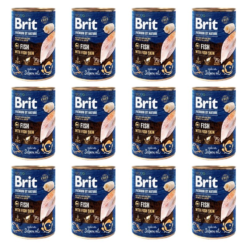 Karma dla psa BRIT Premium By Nature Fish&Fish Skin Ryba z rybią skórą 12 x 400 g