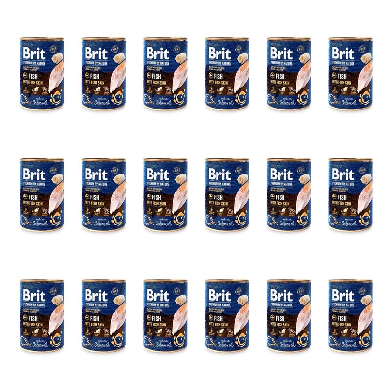 Karma dla psa BRIT Premium By Nature Fish&Fish Skin Ryba z rybią skórą 18 x 400 g