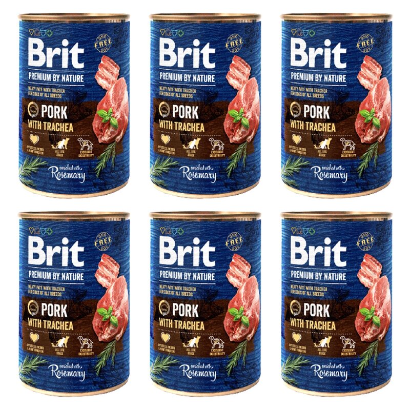 Karma dla psa BRIT Premium By Nature Pork&Trachea Wieprzowina z tchawicą 6 x 400 g