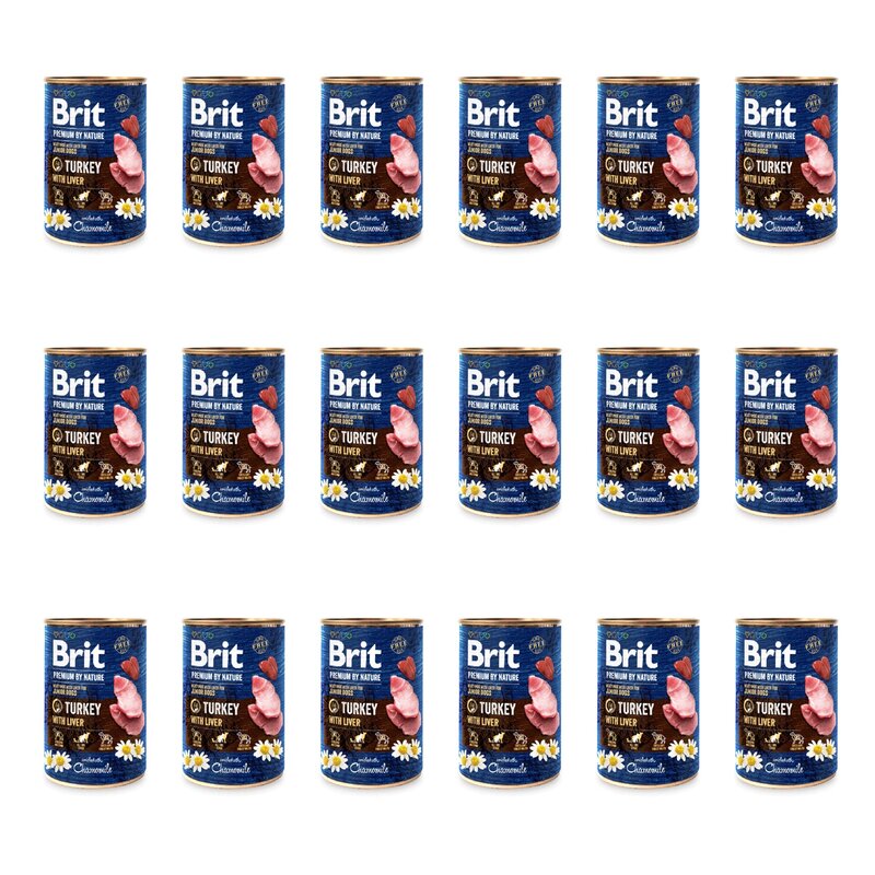 Karma dla psa BRIT Premium By Nature Turkey with Liver Indyk z wątróbką 18 x 400 g