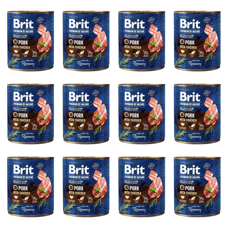 Karma dla psa BRIT Premium By Nature Wieprzowina z tchawicą 12 x 800 g