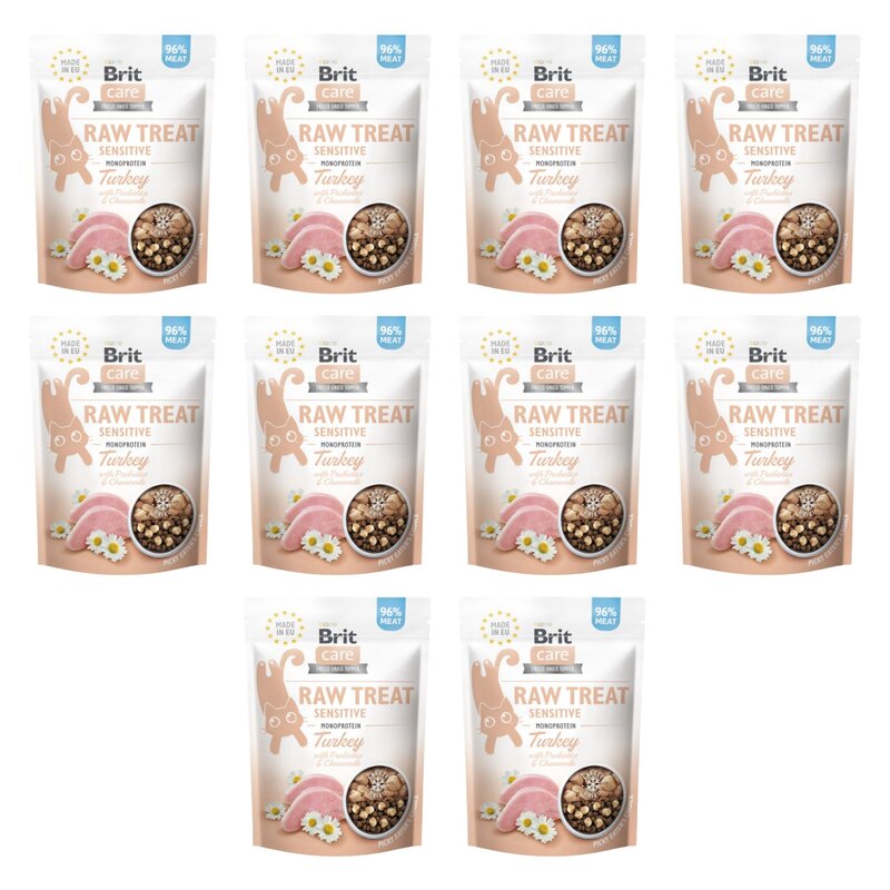 Przysmak dla kota BRIT Raw Treat Cat Sensitive Indyk 10 x 40 g