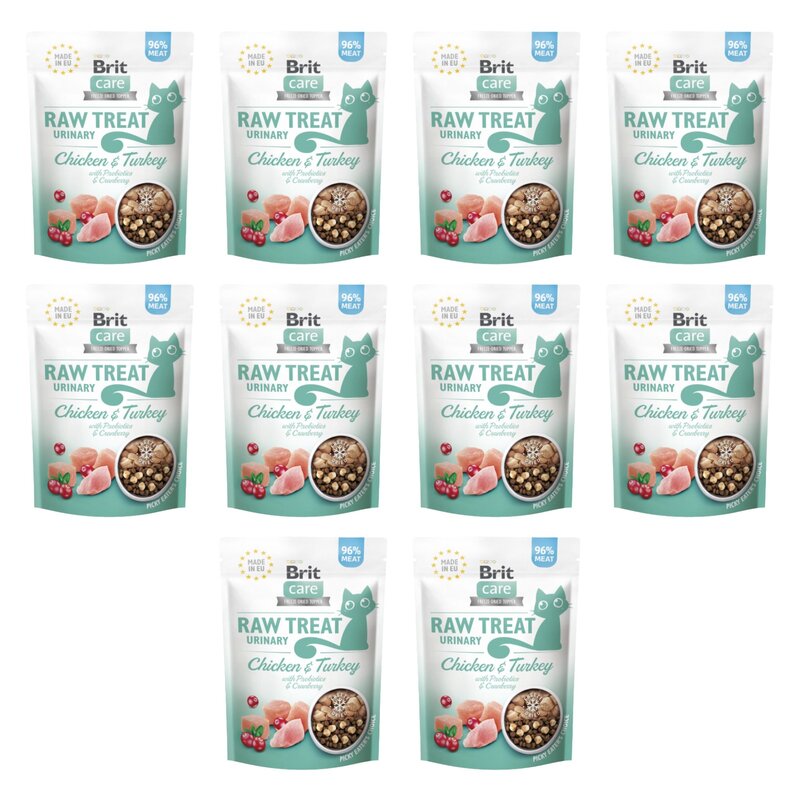 Przysmak dla kota BRIT Raw Treat Cat Urinary Kurczak z indykiem 10 x 40 g