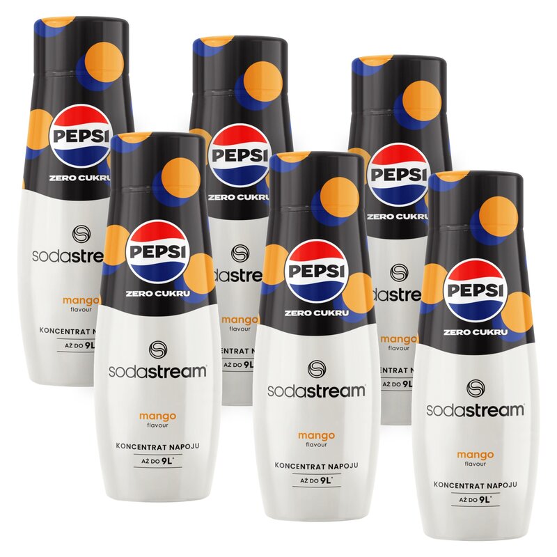 Syrop do saturatorów SODASTREAM Pepsi Max Zero Mango bez cukru 6 x 440 ml