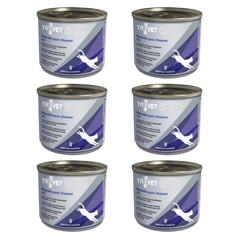 Karma dla kota  TROVET Hypoallergenic VRD z Dziczyzną 6 x 200 g
