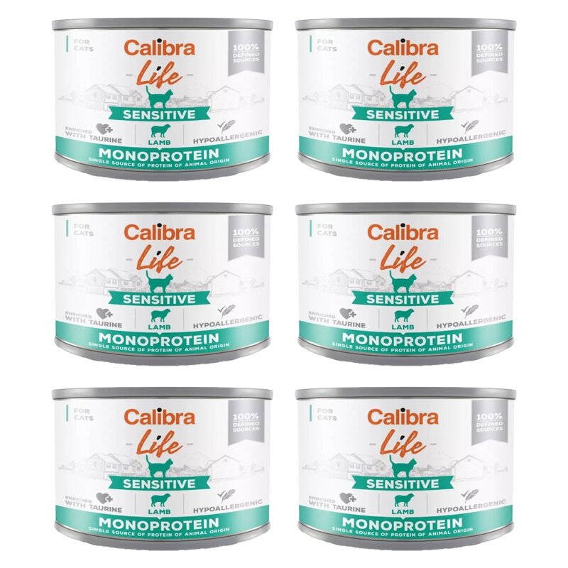 Karma dla kota CALIBRA Life Sensitive Jagnięcina 6 x 200 g