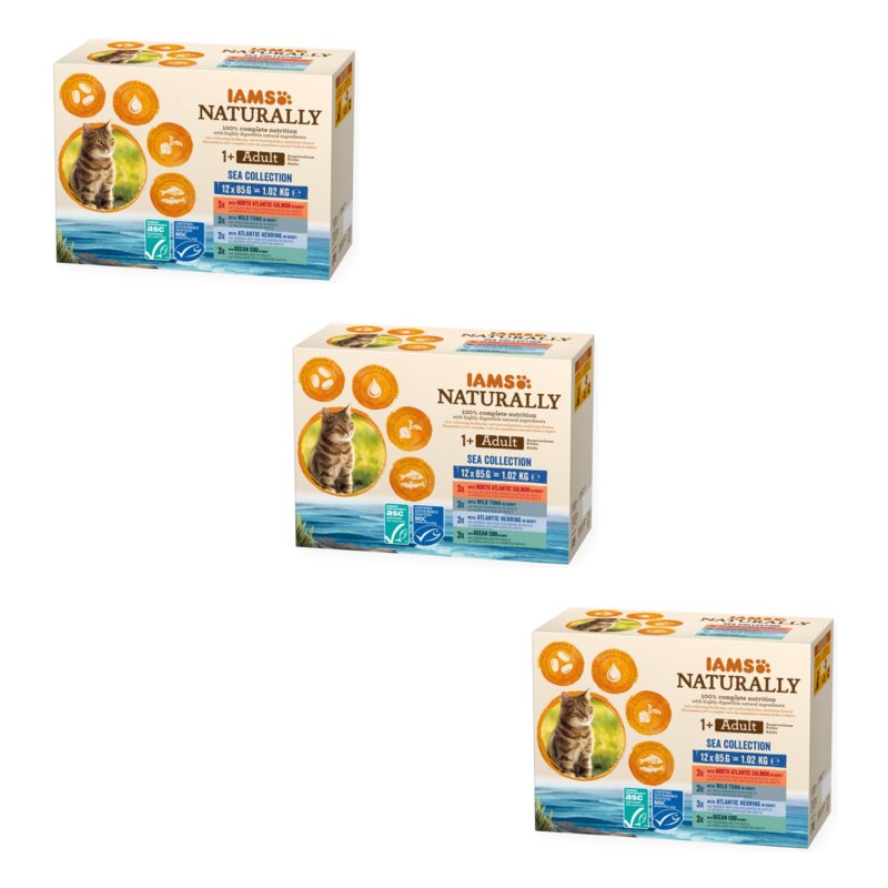 Karma dla kota IAMS Naturally Adult Sea 36 x 85 g