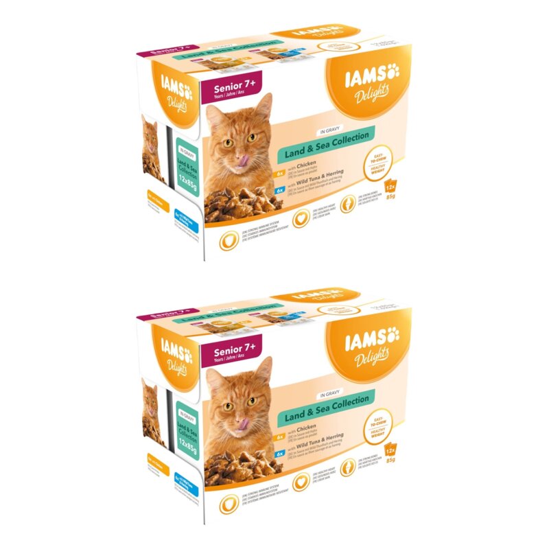 Karma dla kota IAMS Delights Land & Sea (24 x 85 g)