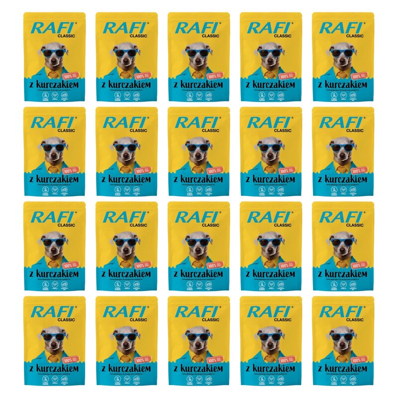 Karma dla psa RAFI Classic z kurczakiem 20 x 400 g