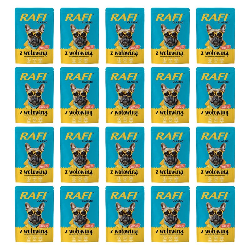 Karma dla psa RAFI Classic z wołowiną 20 x 400 g