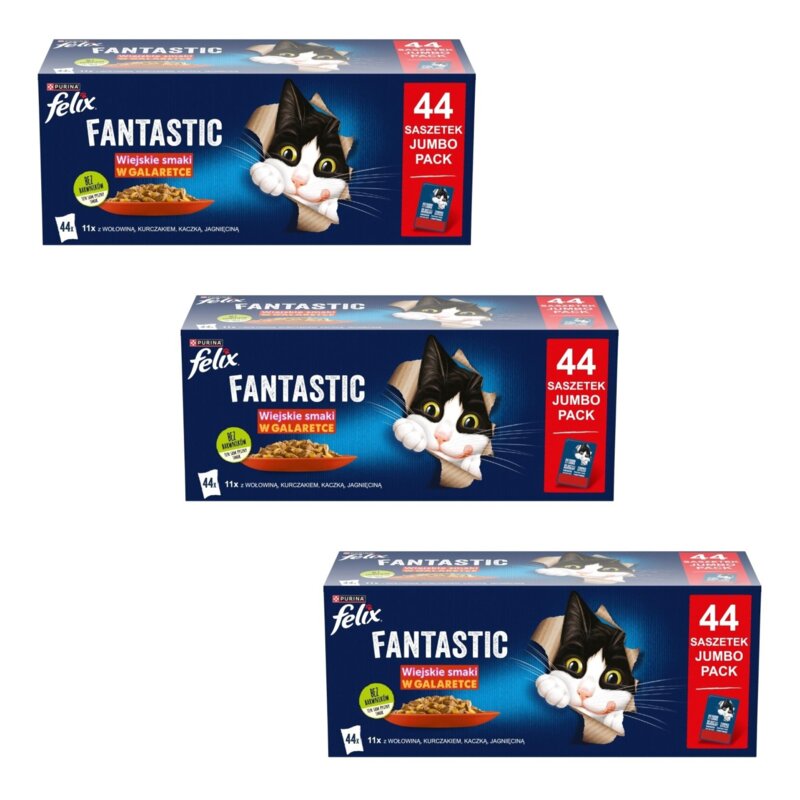 Karma dla kota FELIX Fantastic Wiejskie Smaki (132 x 85 g)