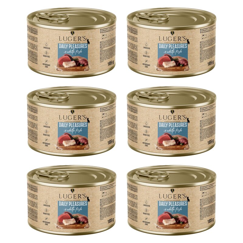 Karma dla kota LUGER'S Daily Pleasures z białą rybą 6 x 185 g