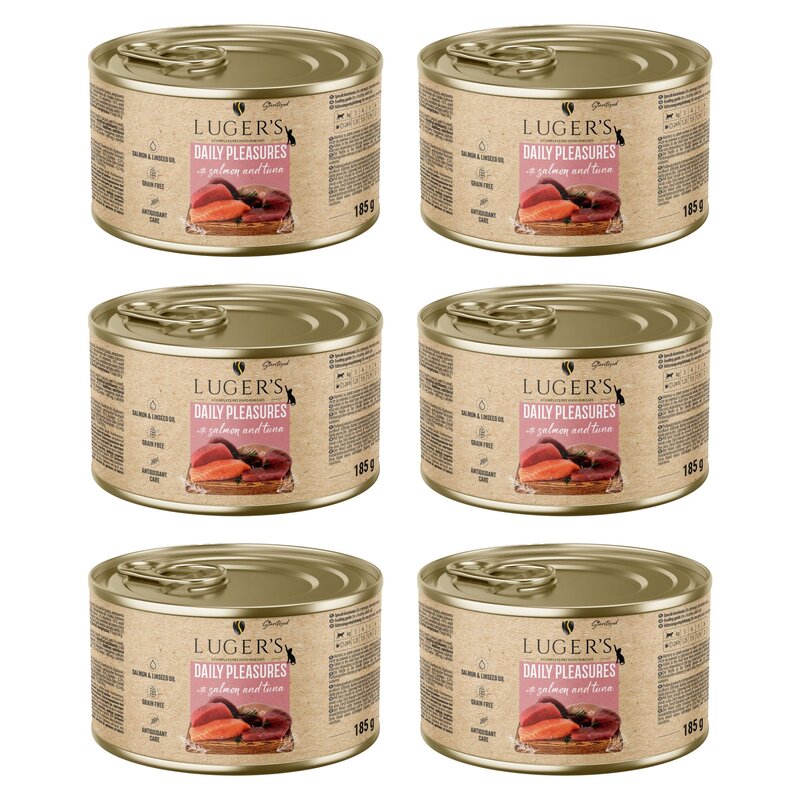 Karma dla kota LUGER'S Daily Pleasures z łososiem i tuńczykiem 6 x 185 g