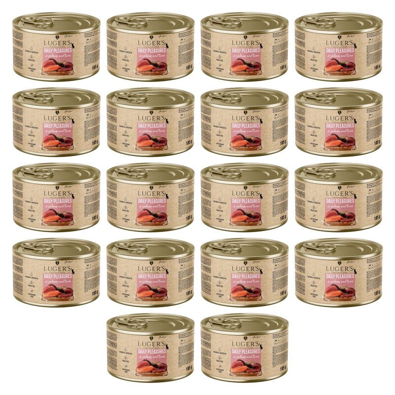 Karma dla kota LUGER'S Daily Pleasures z łososiem i tuńczykiem 18 x 185 g