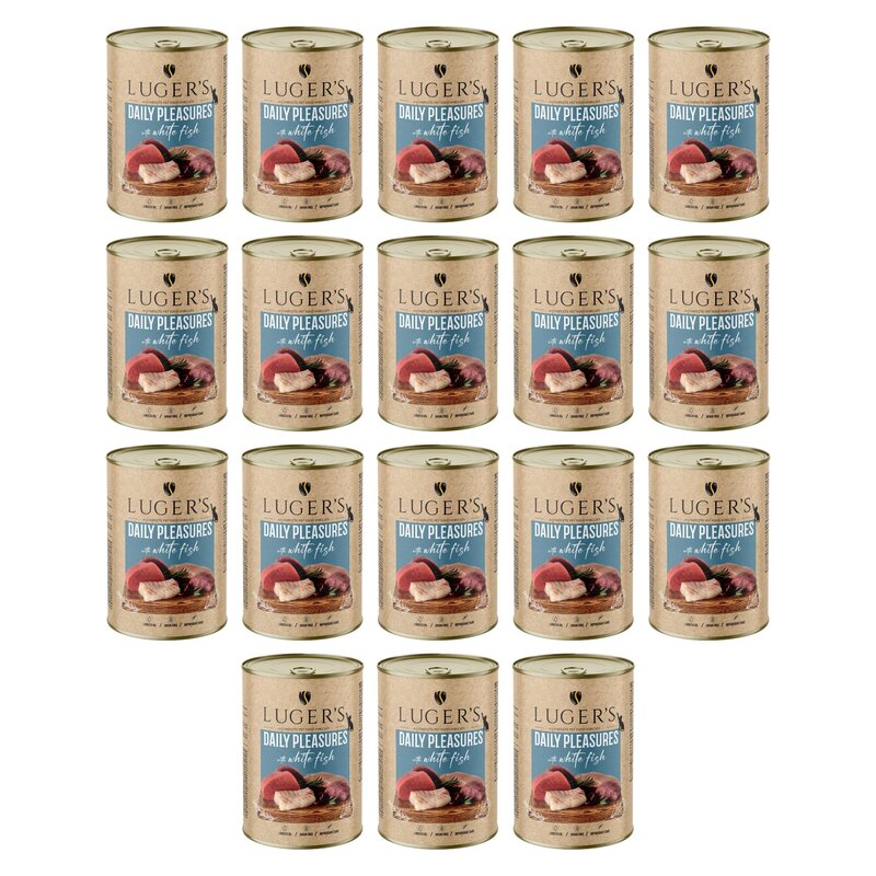 Karma dla kota LUGER'S Daily Pleasures z białą rybą 18 x 400 g