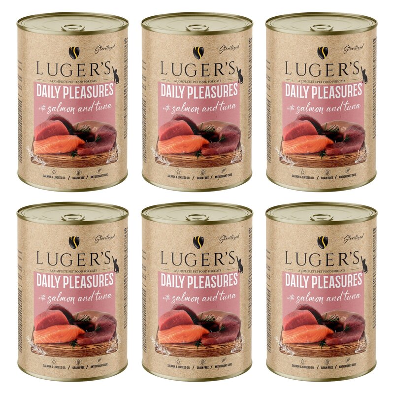 Karma dla kota LUGER'S Daily Pleasures z łososiem i tuńczykiem 6 x 400 g