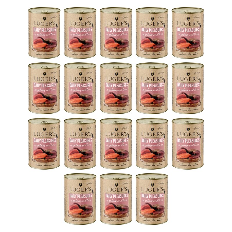 Karma dla kota LUGER'S Daily Pleasures z łososiem i tuńczykiem 18 x 400 g