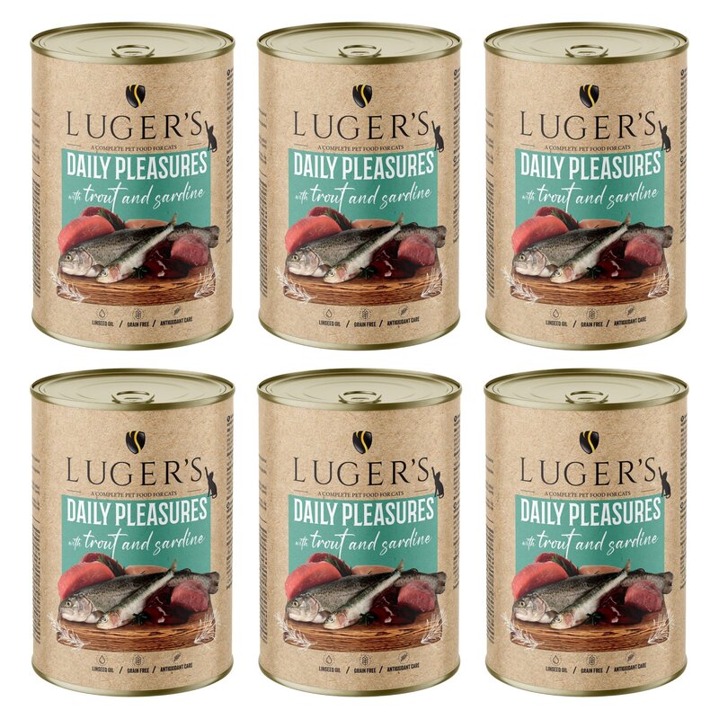 Karma dla kota LUGER'S Daily Pleasures z pstrągiem i sardynką 6 x 400 g