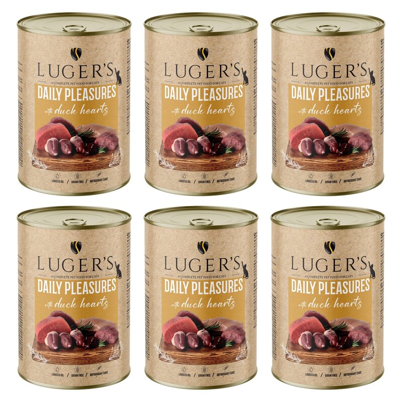 Karma dla kota LUGER'S Daily Pleasures z sercami z kaczki 6 x 400 g