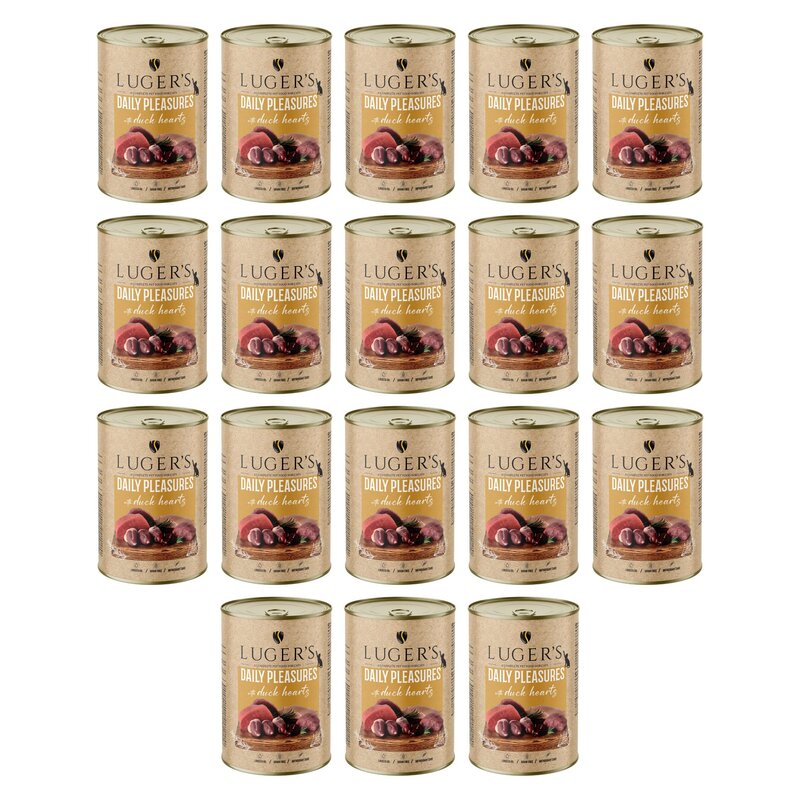 Karma dla kota LUGER'S Daily Pleasures z sercami z kaczki 18 x 400 g